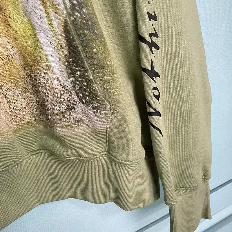 VERTABRAE Army Green Praying Hoodie