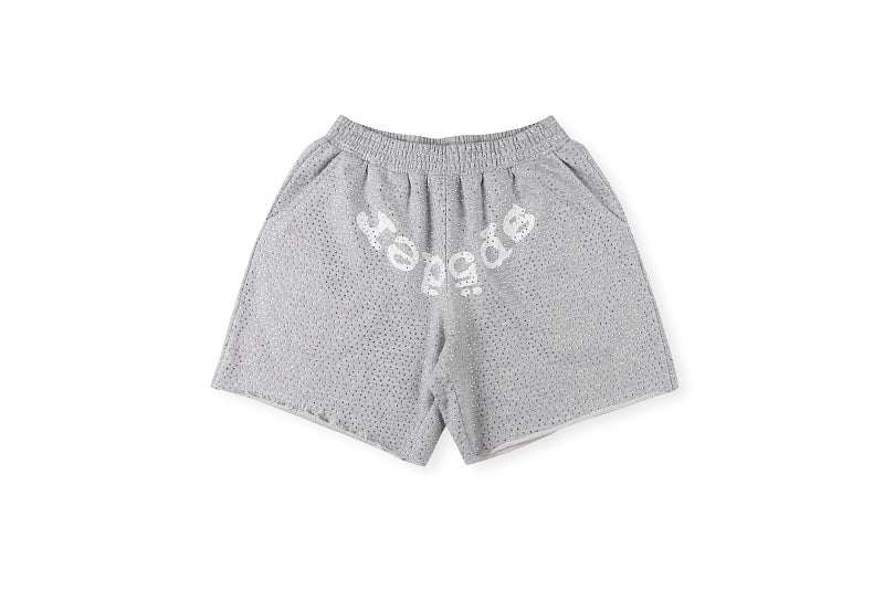 Sp5der gray  shorts with reignstones