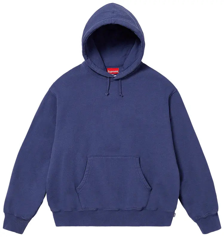 Supreme Satin Applique hoodie navy blue