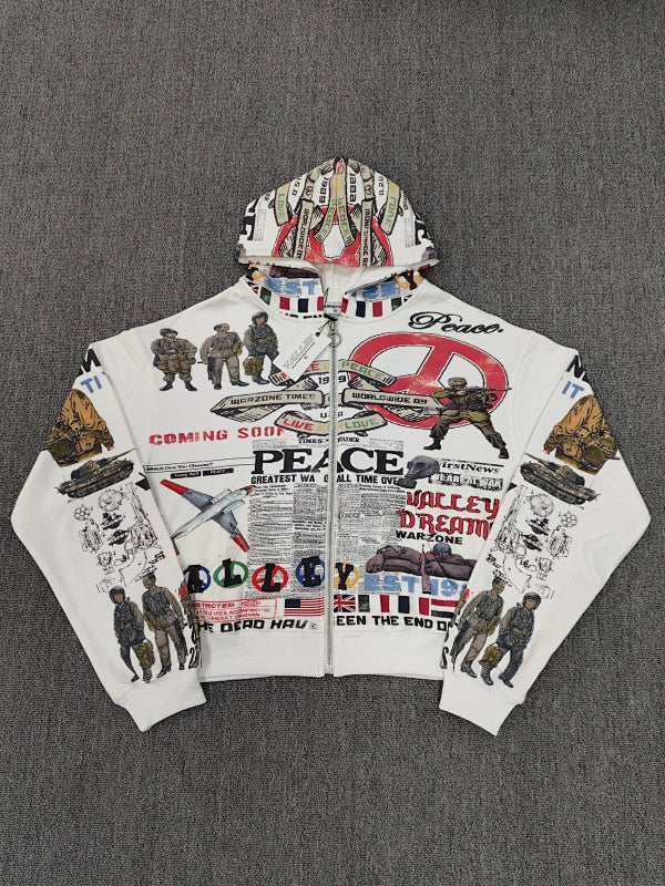 Vale forever peace zip up hoodie