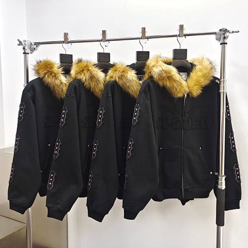 Sp5der Garibaldi Zip Up 'Black'