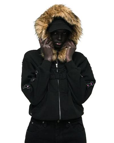 Sp5der Garibaldi Zip Up 'Black'