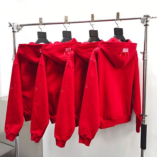 Sp5der Angel Number Zip Hoodie 'Merlot'