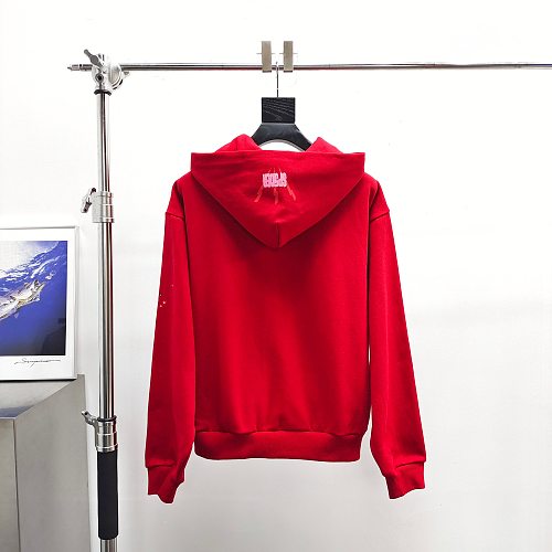 Sp5der Angel Number Zip Hoodie 'Merlot'