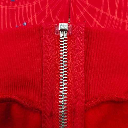 Sp5der Angel Number Zip Hoodie 'Merlot'
