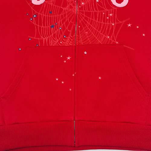 Sp5der Angel Number Zip Hoodie 'Merlot'