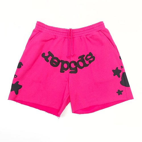 Sp5der Beluga Zip Up 'Pink' shorts