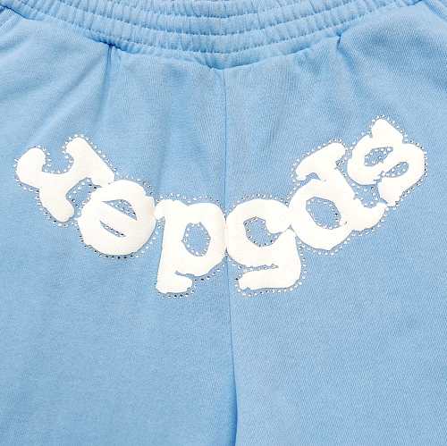 sp5der light blue shorts