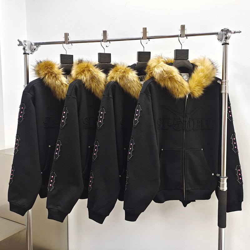 Sp5der Garibaldi Zip Up 'Black'