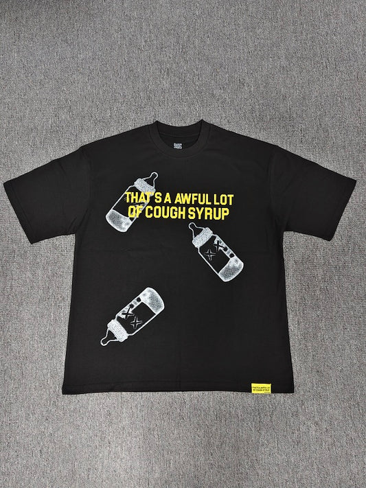 Awful Lot of Cough Syrup T-Shirt with Bottle Graphics