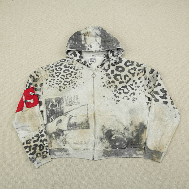 Vale Forever Cheetah Zip Up 'Grey'