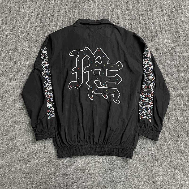 MIXED EMOTION RHINESTONE NAYLON TRACK JACKET