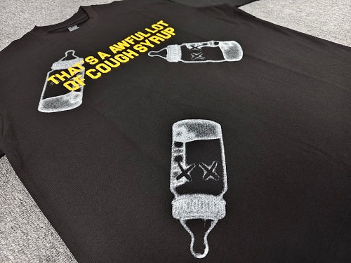 Awful Lot of Cough Syrup T-Shirt with Bottle Graphics