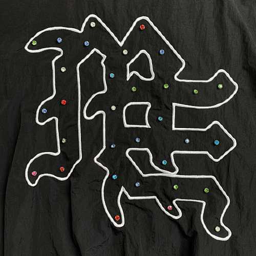 MIXED EMOTION RHINESTONE NAYLON TRACK JACKET