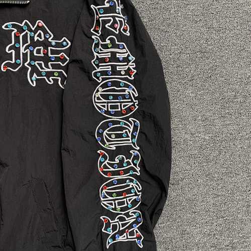 MIXED EMOTION RHINESTONE NAYLON TRACK JACKET