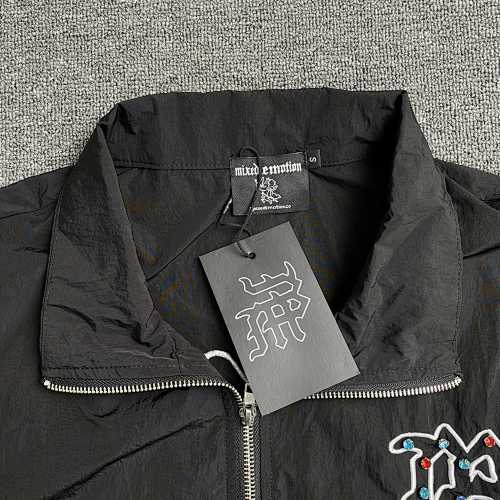 MIXED EMOTION RHINESTONE NAYLON TRACK JACKET