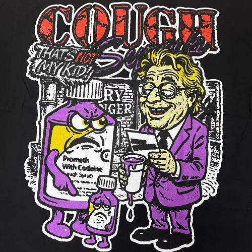 Cough Syrup Classic Logo Tee Black Red