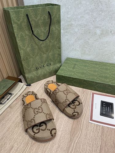 Gucci  GG Canvas Platform Slide Sandal