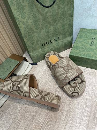 Gucci  GG Canvas Platform Slide Sandal