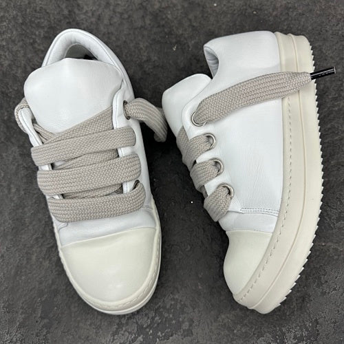 rick owens jumbo lace low white