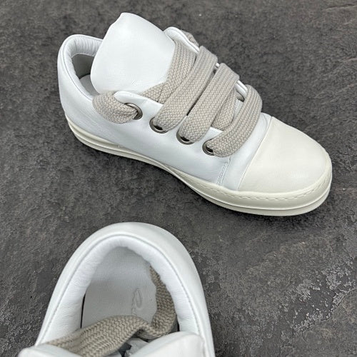 rick owens jumbo lace low white